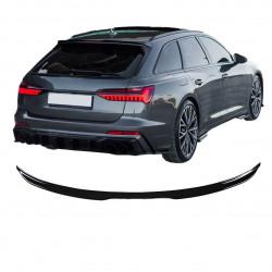 Carbonteile Tuning Heckspoiler Lippe Spoiler Flaps Aufsatz ABS Glanz Schwarz passend für Audi A6 C8 4K S-Line + S6 C8 4K - 3099