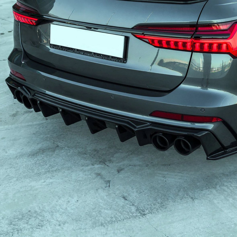 Carbonteile Tuning Heckdiffusor Diffusor ABS Glanz für Audi A6 C8 S-Line + S6 C8 - 4000