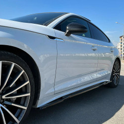Carbonteile Tuning Seitenschwelleransatz Sideskirt Extension ABS passend für AUDI S5 B9 F5 + A5 B9 F5 Sportback Facelift S-Li...