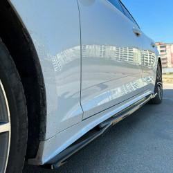 Carbonteile Tuning Seitenschwelleransatz Sideskirt Extension ABS passend für AUDI S5 B9 F5 + A5 B9 F5 Sportback Facelift S-Li...