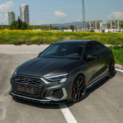 Carbonteile Tuning Seitenschwelleransatz Sideskirt Extension ABS passend für AUDI S3 + A3 8Y S-Line Limousine - 4007