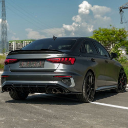 Carbonteile Tuning Seitenschwelleransatz Sideskirt Extension ABS passend für AUDI S3 + A3 8Y S-Line Limousine - 4007