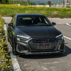Carbonteile Tuning Frontlippe Spoiler Lippe Schwert Frontspoiler ABS Glanz für AUDI S3 + A3 8Y S-Line Limousine + Sportback -...