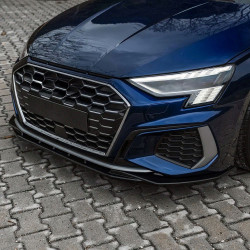 Carbonteile Tuning Frontlippe Spoiler Lippe Schwert Frontspoiler ABS Glanz für AUDI S3 + A3 8Y S-Line Limousine + Sportback -...