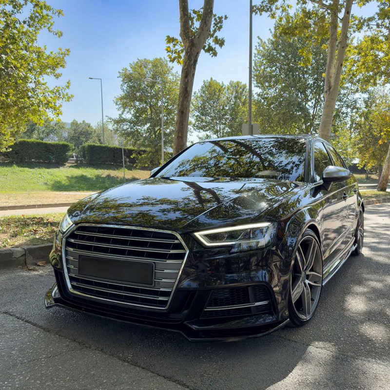 Carbonteile Tuning Frontlippe Spoiler Lippe Schwert Frontspoiler ABS Glanz für AUDI S3 + A3 8V S-Line Sportback Facelift - 4010