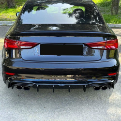 Carbonteile Tuning Heckdiffusor Diffusor ABS Glanz für AUDI S3 + A3 8V S-Line Limousine Facelift - 4011