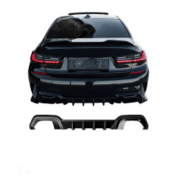 Carbonteile Tuning Heckdiffusor Diffusor Heck Ansatz ABS schwarz glänzend passend für BMW G20 G21 M340i + M340d - 4014