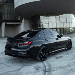 Carbonteile Tuning Heckdiffusor Diffusor Heck Ansatz ABS schwarz glänzend passend für BMW G20 G21 M340i + M340d - 4014