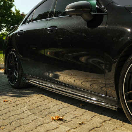 Carbonteile Tuning Sideskirts Seitenschweller Ansätze ABS schwarz glänzend passend für Mercedes Benz CLA Klasse C118 W118 CLA...
