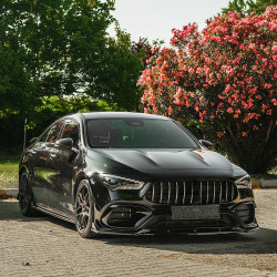 Carbonteile Tuning Sideskirts Seitenschweller Ansätze ABS schwarz glänzend passend für Mercedes Benz CLA Klasse C118 W118 CLA...