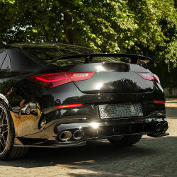 Carbonteile Tuning Hecksplitter Heckansatz Flaps Diffusor ABS schwarz glänzend passend für Mercedes Benz CLA Klasse C118 W118...