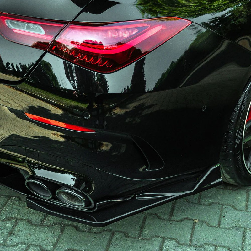Carbonteile Tuning Hecksplitter Heckansatz Flaps Diffusor ABS schwarz glänzend passend für Mercedes Benz CLA Klasse C118 W118...