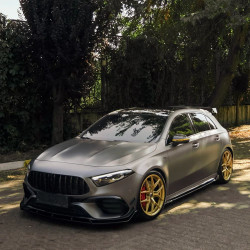 Carbonteile Tuning Frontlippe Lippe Schwert Spoiler ABS Glanz für Mercedes Benz A Klasse W177 V177 A45 AMG Facelift - 4023