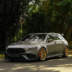 Carbonteile Tuning Sideskirts Seitenschweller Ansätze ABS schwarz glänzend passend für Mercedes Benz A Klasse W177 V177 A45 A...