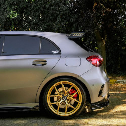 Carbonteile Tuning Hecksplitter Heckansatz Flaps Diffusor ABS schwarz glänzend passend für Mercedes Benz A Klasse W177 V177 A...