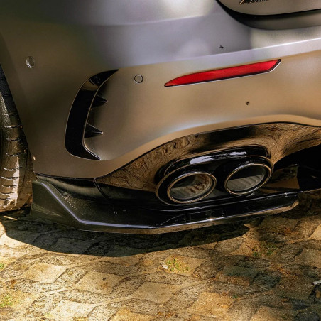 Carbonteile Tuning Hecksplitter Heckansatz Flaps Diffusor ABS schwarz glänzend passend für Mercedes Benz A Klasse W177 V177 A...