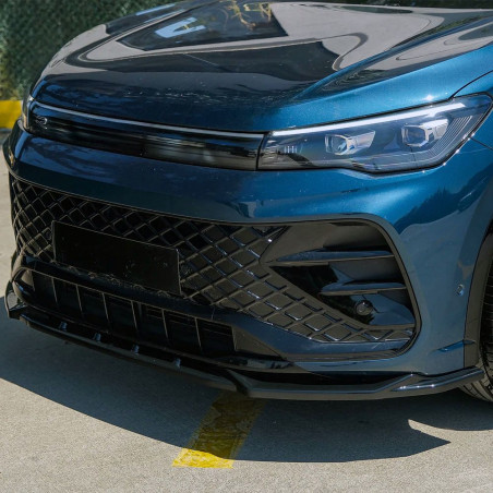 Carbonteile Tuning Frontlippe Lippe Schwert Frontspoiler Spoiler ABS Glanz Schwarz passend für Volkswagen Tiguan Mk3 2024+ RL...