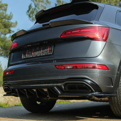Carbonteile Tuning Heckspoiler Lippe Spoiler Flaps Aufsatz ABS Glanz Schwarz passend für AUDI SQ5 + Q5 FY SLine SUV Mk2 Facel...