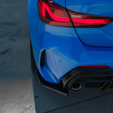 Carbonteile Tuning Hecksplitter Heckansatz Flaps Diffusor seitlich ABS schwarz glänzend passend für BMW 1er F40 mit MPaket + ...