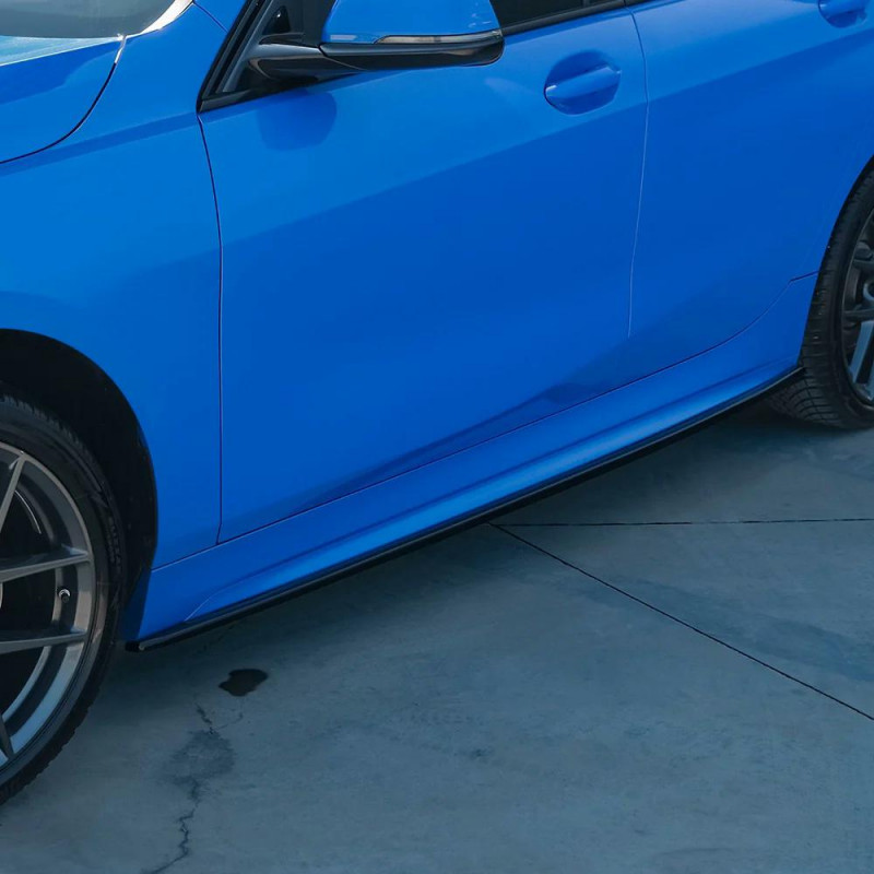 Carbonteile Tuning Sideskirts Seitenschweller Ansätze ABS schwarz glänzend passend für BMW 1er F40 mit MPaket + M135 - 4043