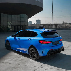 Carbonteile Tuning Sideskirts Seitenschweller Ansätze ABS schwarz glänzend passend für BMW 1er F40 mit MPaket + M135 - 4043