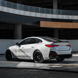 Carbonteile Tuning Hecksplitter Heckansatz Flaps Diffusor seitlich ABS schwarz glänzend passend für BMW 4er G26 Gran Coupe - ...