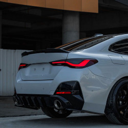 Carbonteile Tuning Heckdiffusor Diffusor Heck Ansatz ABS schwarz glänzend passend für BMW 4er G26 Gran Coupe - 4049