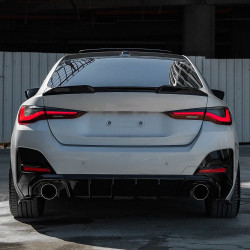Carbonteile Tuning Heckdiffusor Diffusor Heck Ansatz ABS schwarz glänzend passend für BMW 4er G26 Gran Coupe - 4049