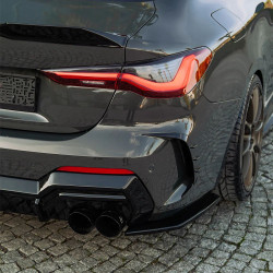 Carbonteile Tuning Hecksplitter Heckansatz Flaps Diffusor seitlich ABS schwarz glänzend passend für BMW 4er G22 G23 Coupe Cab...