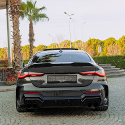 Carbonteile Tuning Hecksplitter Heckansatz Flaps Diffusor seitlich ABS schwarz glänzend passend für BMW 4er G22 G23 Coupe Cab...