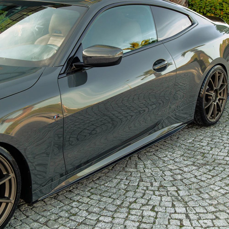 Carbonteile Tuning Sideskirts Seitenschweller Ansätze ABS schwarz glänzend passend für BMW 4er G22 G23 Coupe Cabrio - 4055