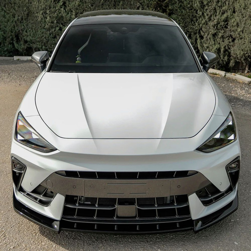 Carbonteile Tuning Frontlippe Spoiler Schwert ABS Schwarz Glänzend passend für CUPRA Leon MK1 Facelift 2024+ - 4057