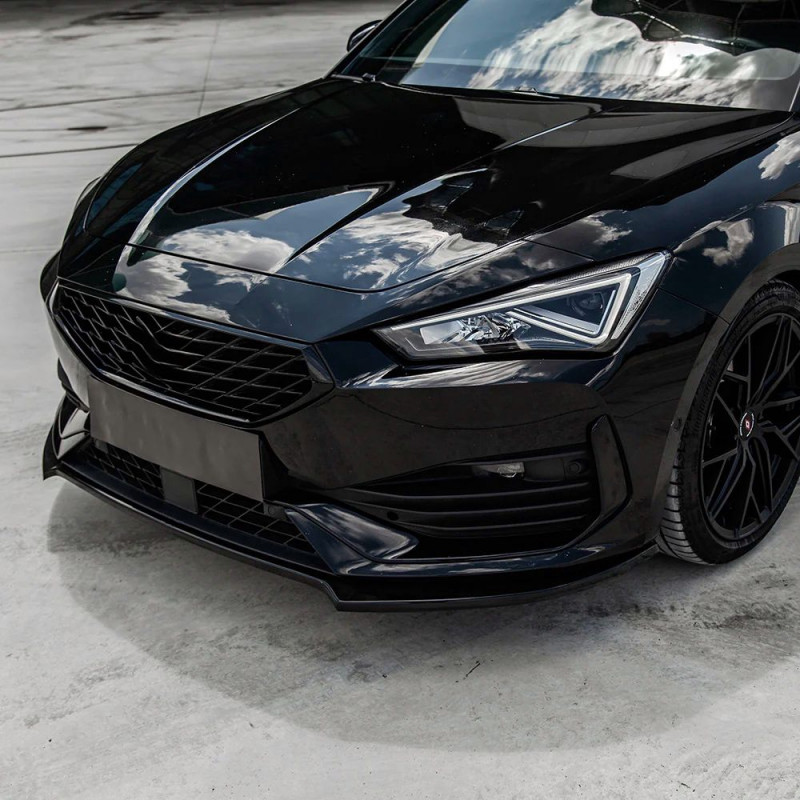 Carbonteile Tuning Frontlippe Spoiler Schwert ABS Schwarz Glänzend passend für CUPRA Leon MK1 - 2719