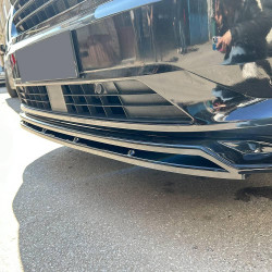 Carbonteile Tuning Frontlippe Lippe Schwert Frontspoiler Spoiler V2 ABS Glanz Schwarz passend für Volkswagen Transporter T7 -...