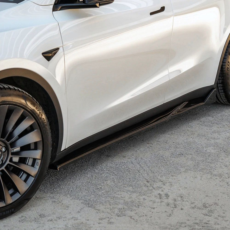Carbonteile Tuning Sideskirts Seitenschweller Ansätze ABS schwarz glänzend passend für Tesla Model Y - 4082
