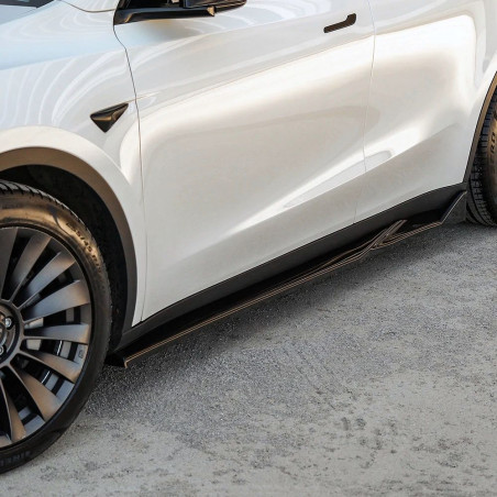 Carbonteile Tuning Sideskirts Seitenschweller Ansätze ABS schwarz glänzend passend für Tesla Model Y - 4082