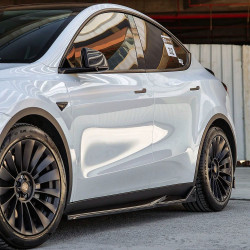 Carbonteile Tuning Sideskirts Seitenschweller Ansätze ABS schwarz glänzend passend für Tesla Model Y - 4082