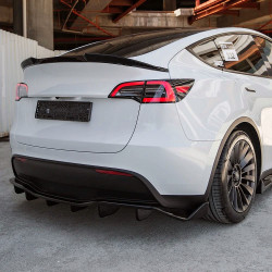 Carbonteile Tuning Heckspoiler Lippe Spoiler Flaps Aufsatz ABS Glanz Schwarz passend für Tesla Model Y - 4083