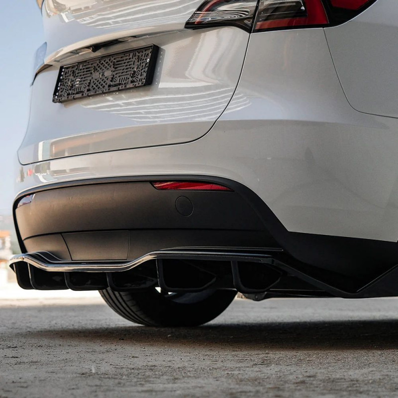 Carbonteile Tuning Diffusor Heckdiffusor Heck Ansatz ABS Glanz Schwarz passend für Tesla Model Y - 4084