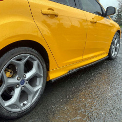 Carbonteile Tuning Sideskirts Seitenschweller Ansätze ABS schwarz glänzend passend für Ford Focus ST Mk3 Hatchback - 4087