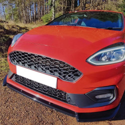 Carbonteile Tuning Frontlippe Lippe Schwert Frontspoiler Spoiler ABS Glanz Schwarz passend für FORD Fiesta MK8 ST + ST-Line -...