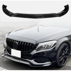 Carbonteile Tuning Frontlippe Lippe Schwert Spoiler ABS Glanz für Mercedes C-Klasse W205 S205 Limousine Kombi mit AMG Line - ...