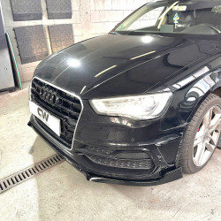 Carbonteile Tuning 1892 - Frontlippe Spoiler Lippe Schwert ABS schwarz glänzend passend für Audi A3 8V SLine + S3
