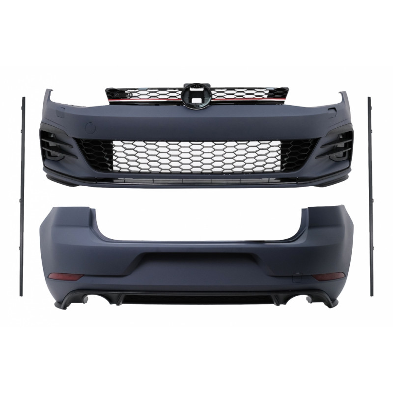 Carbonteile Tuning Stoßstangenset Stoßstange Front Heck Seitenschweller, Bodykit Umbau auf GTI passend für Volkswagen VW Golf...