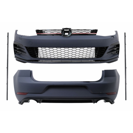 Pièces en carbone Tuning Stoßstangenset Stoßstange Front Heck Seitenschweller, Bodykit Umbau auf GTI passend für Volkswagen V...