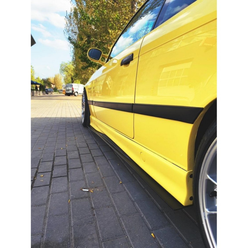 Carbonteile Tuning 1770 - Sideskirt Seitenschweller Ansatz ABS schwarz glänzend passend für BMW 3er E36 + M3 Coupe Cabrio (ge...