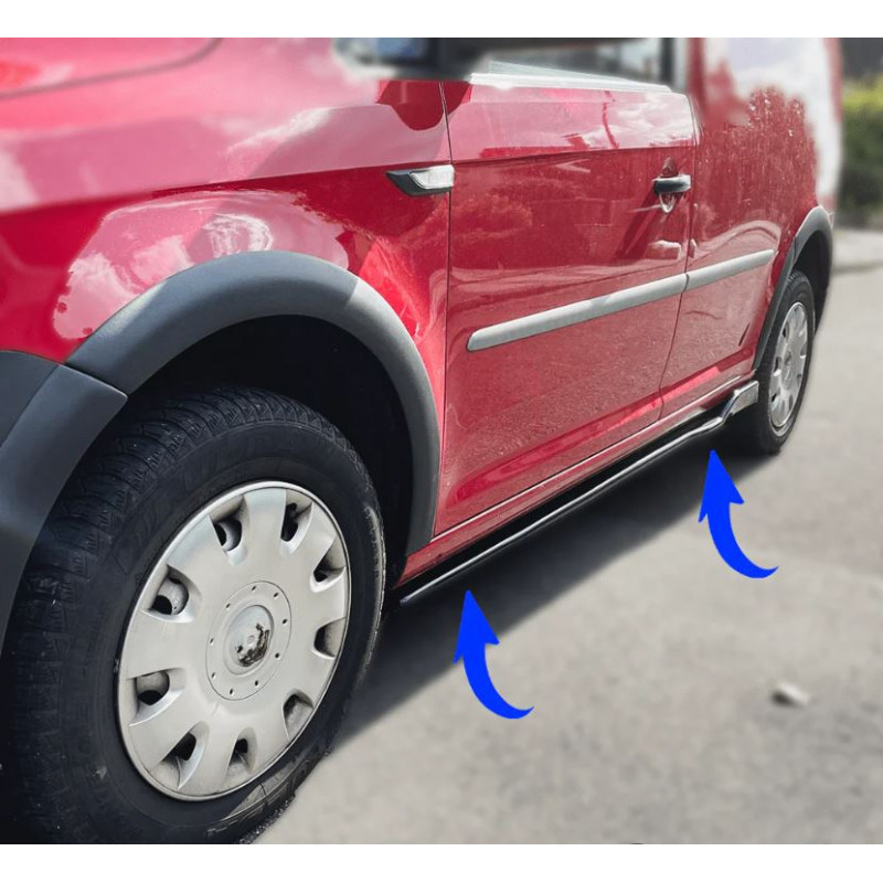 Pièces en carbone Tuning Sideskirts Seitenschweller Ansätze ABS schwarz glänzend passend für Volkswagen Caddy MK4 2015-2020 -...