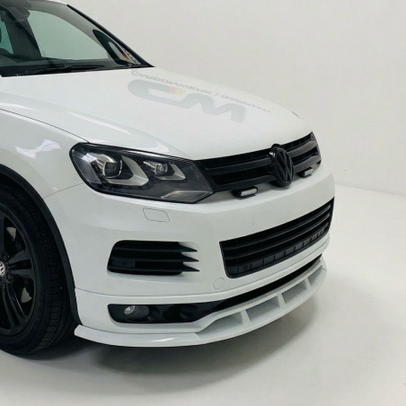 Pièces en carbone Tuning Frontlippe Lippe Schwert Frontspoiler Spoiler GFK unlackiert passend für Volkswagen Touareg 7P R Lin...