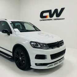 Pièces en carbone Tuning Frontlippe Lippe Schwert Frontspoiler Spoiler GFK unlackiert passend für Volkswagen Touareg 7P R Lin...