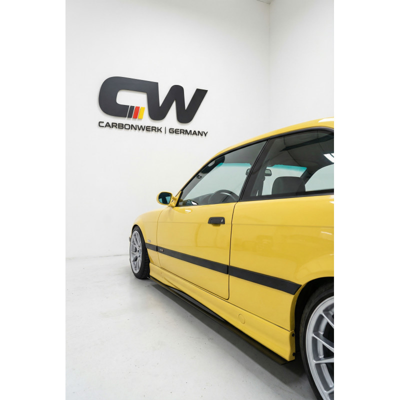 Pièces en carbone Tuning 1770 - 1756 - Sideskirt Seitenschweller Ansatz ABS schwarz glänzend passend für BMW 3er E36 + M3 (ge...